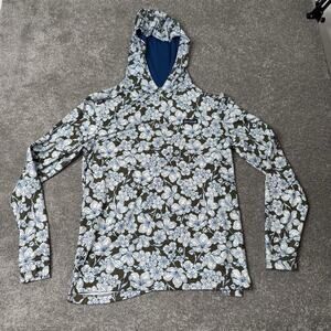 Good Good Golf Hoodie Mens Medium Lightweight Stretchy All Over Floral Flower‎